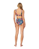 Womens - Swim Bottom - Womens - Swim Bottom - High Waist Bikini - Evergreen - Tropicana Navy