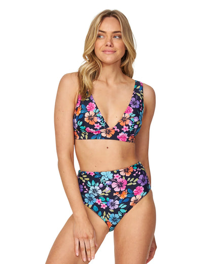 Womens - Swim Bottom - Womens - Swim Bottom - High Waist Bikini - Evergreen - Tropicana Navy