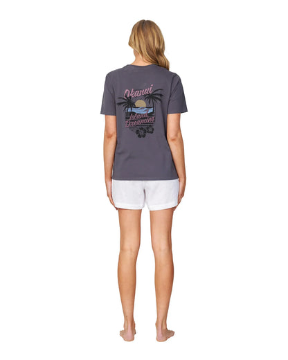 Womens - T-Shirt - Greetings - Washed Black