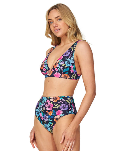 Womens - Swim Top - Trapezium Bikini Top - Evergreen - Tropicana Navy