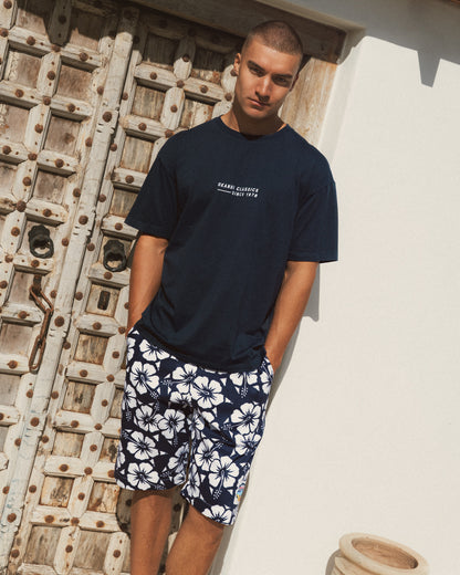 Mens Stitched Boxy T'Shirt - Navy