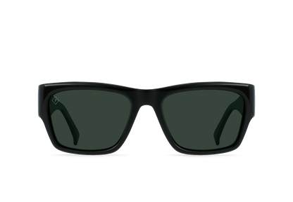 RAEN - SUNGLASSES - RUFO - Recycled Black/Green Polarized - 55