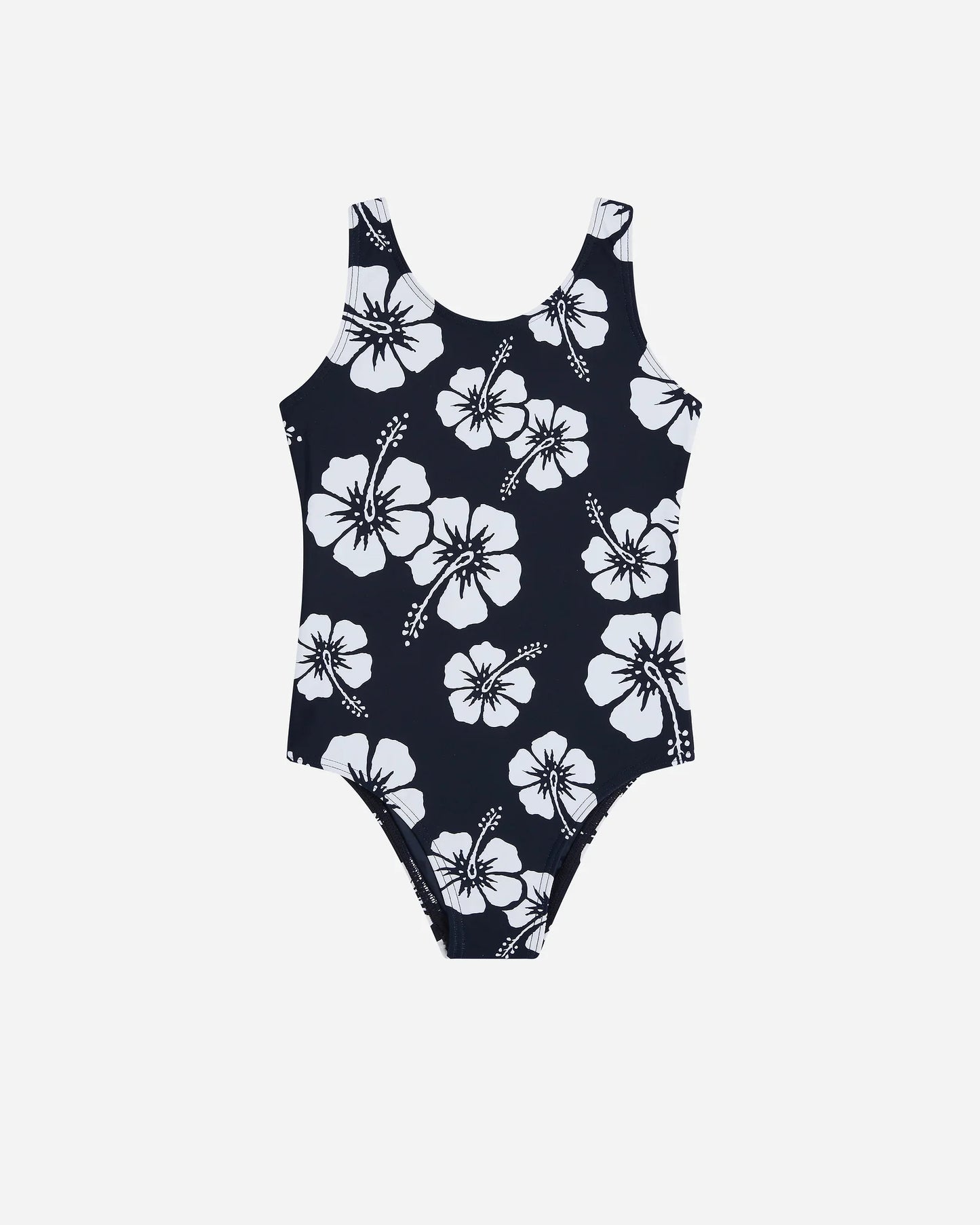 Girls Classic One Piece - Hibiscus Navy