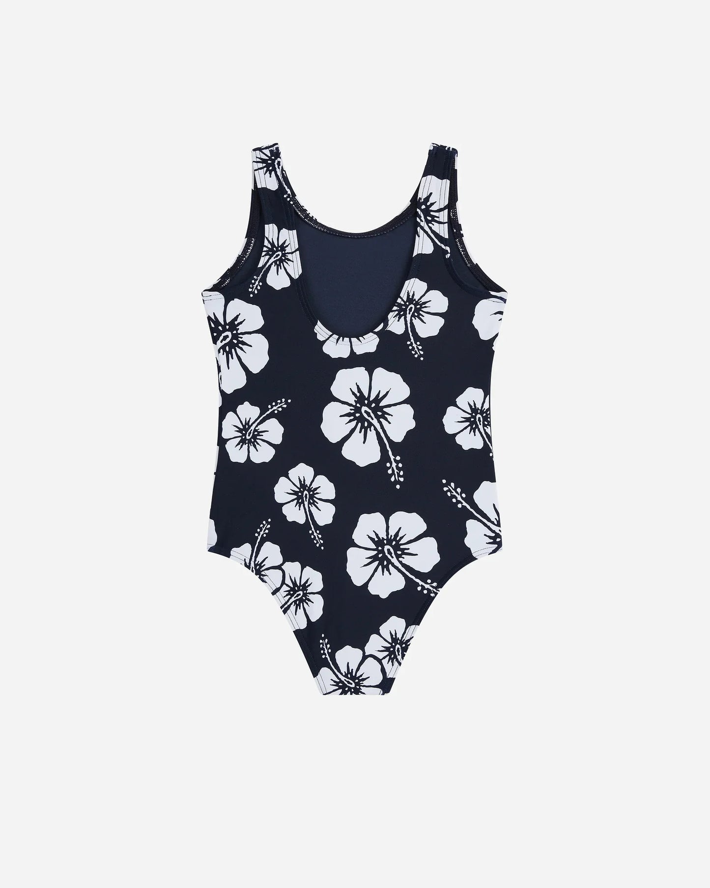 Girls Classic One Piece - Hibiscus Navy