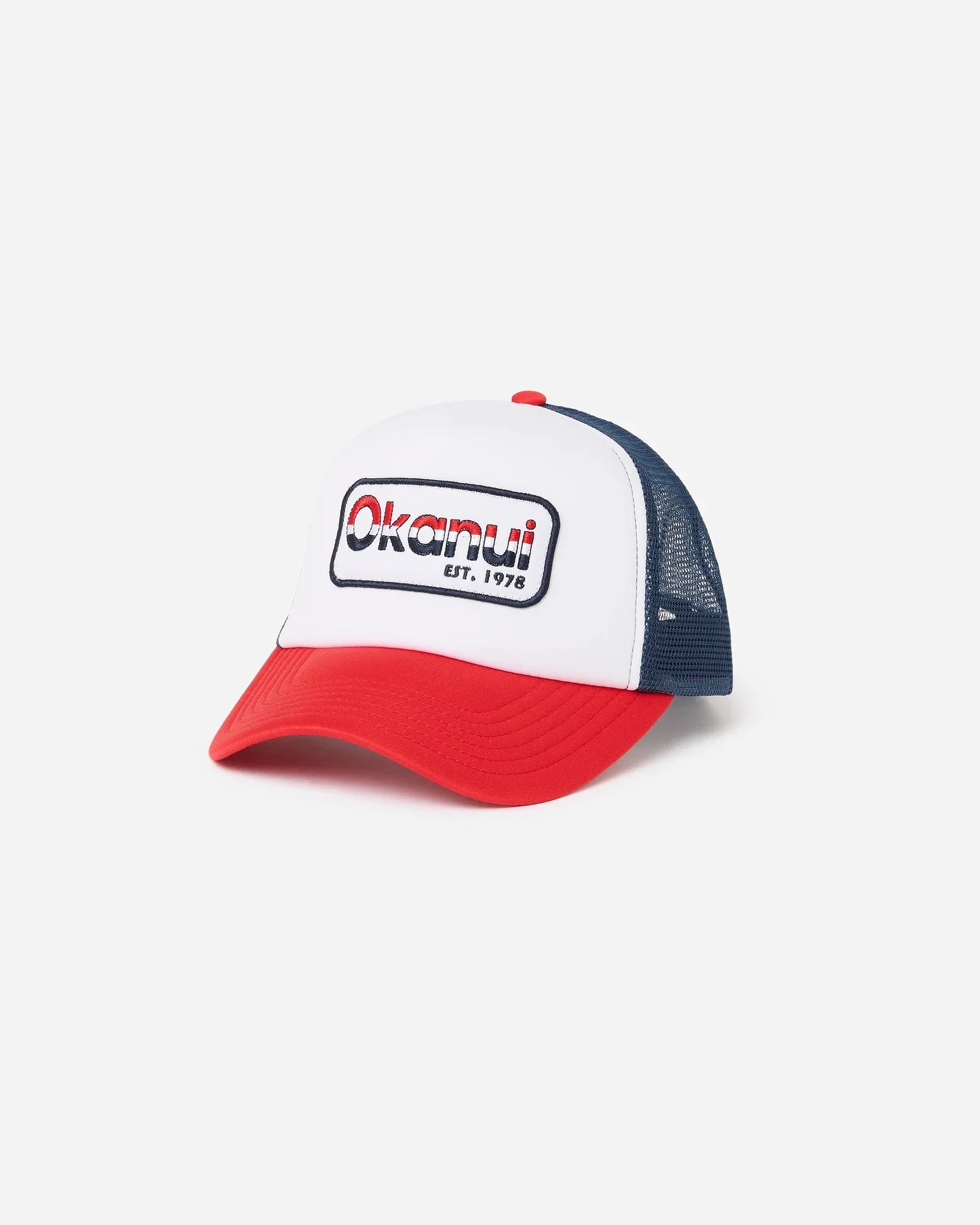 Boys Old School Trucker Cap - Red White Navy