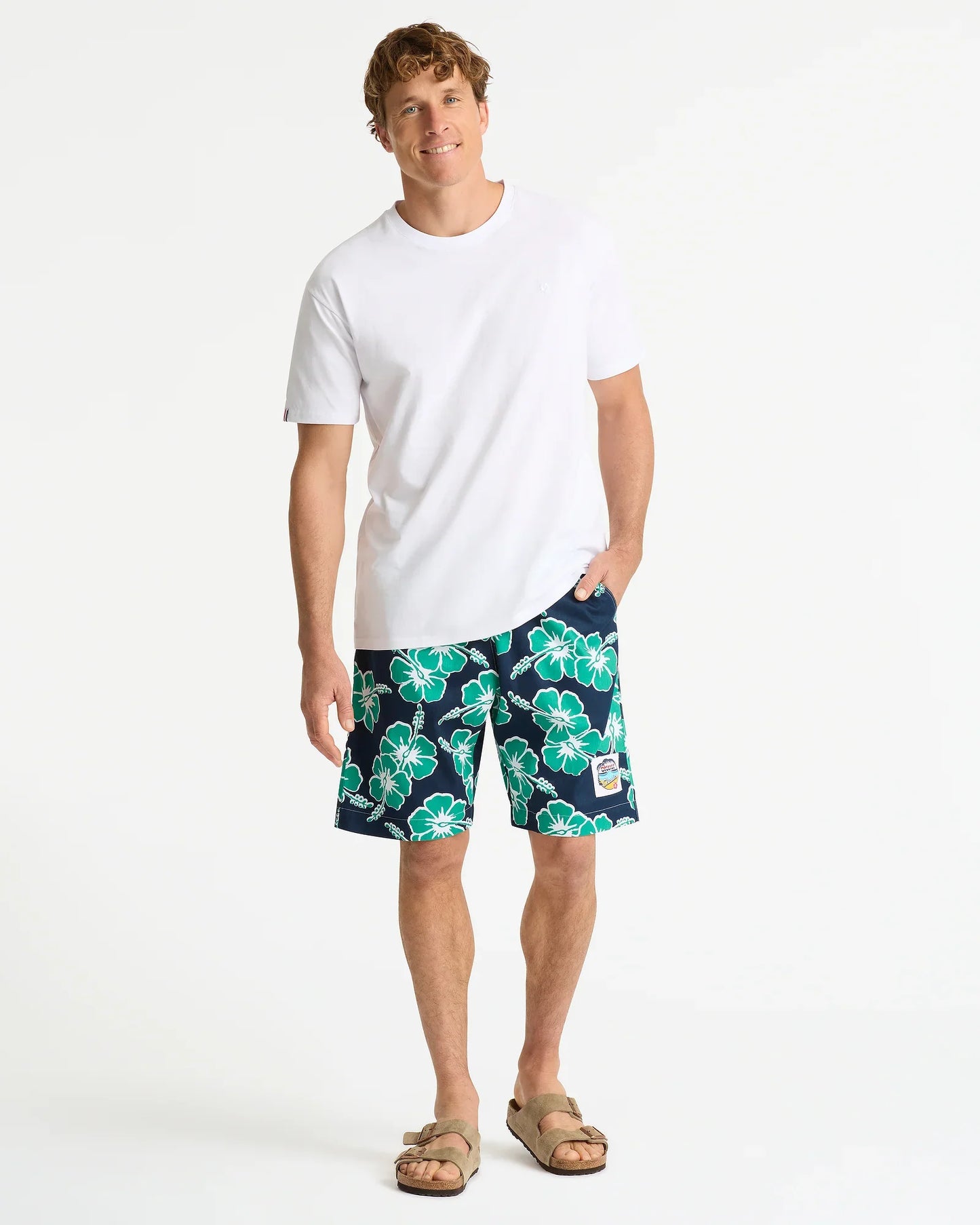 Mens Classic Short - Tri Colour Navy Emerald White