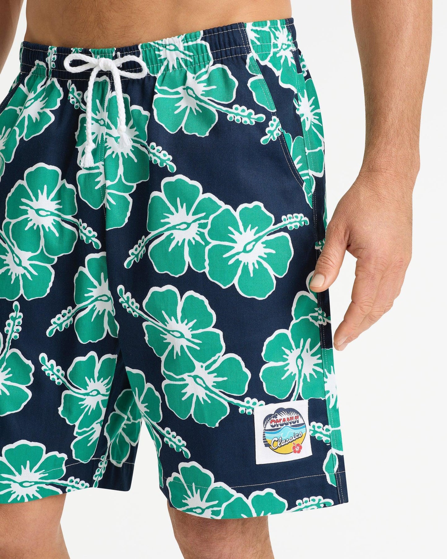 Mens Classic Short - Tri Colour Navy Emerald White