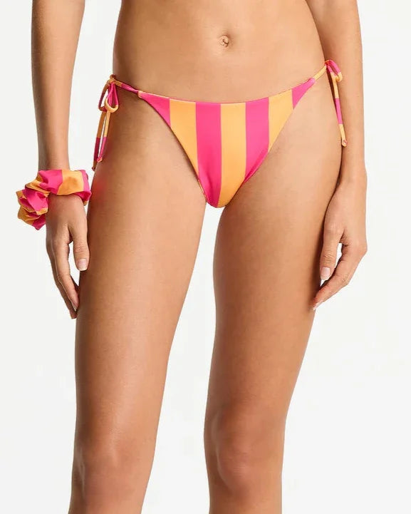 Poseidon Reversible Tie Side Bikini Bottom - Melon Pink