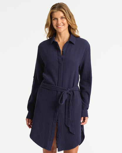 Seychelles Long Sleeve Overshirt - Navy