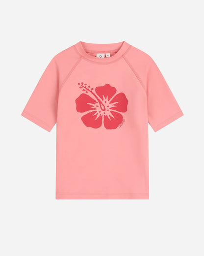 Girls Ikon Short Sleeve Rashie - Pink Cherry