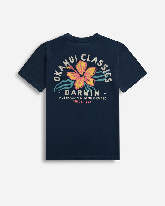 Kids Destination Lockup Tee - Darwin - Washed Navy