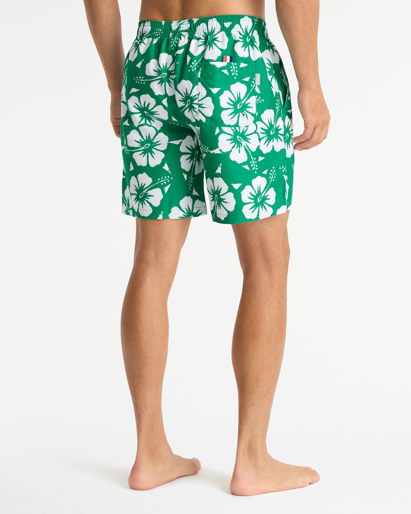 Mens - Swim Short - Classic Hibiscus Swim Short - Hibiscus Emerald