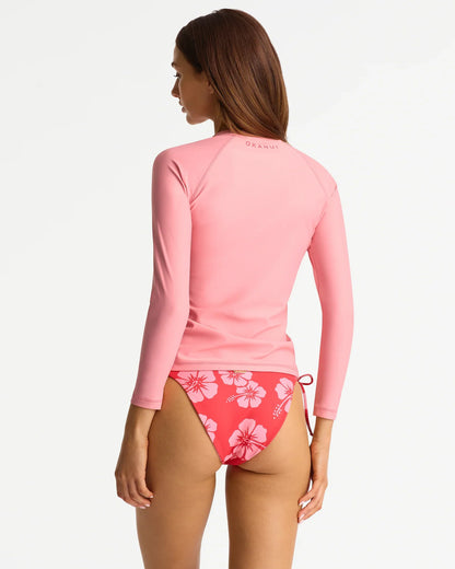 Womens Ikon Long Sleeve Rashie - Pink Cherry