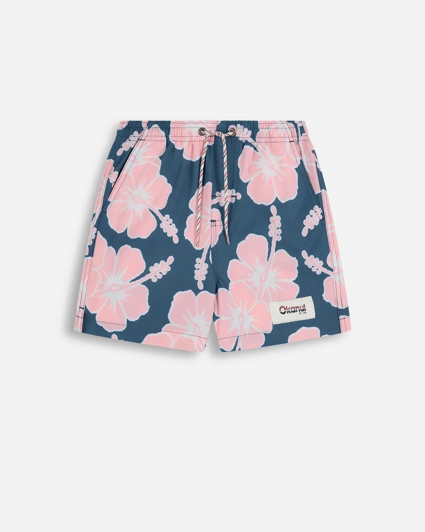 Boys Way Back When Swim Short - Steel Pink White