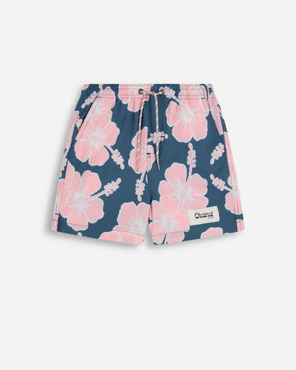 Boys Way Back When Swim Short - Steel Pink White