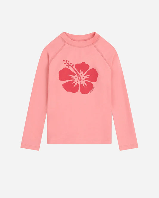 Girls Ikon Long Sleeve Rashie - Pink Cherry