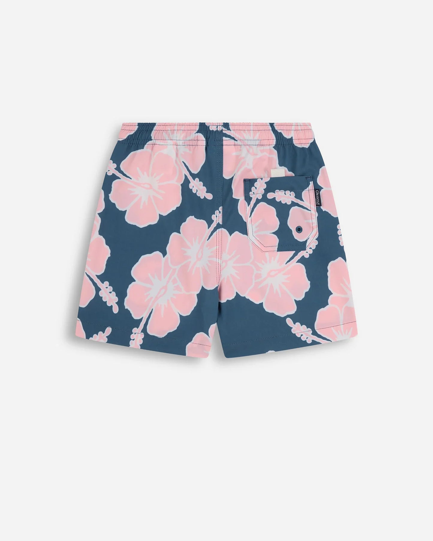 Boys Way Back When Swim Short - Steel Pink White