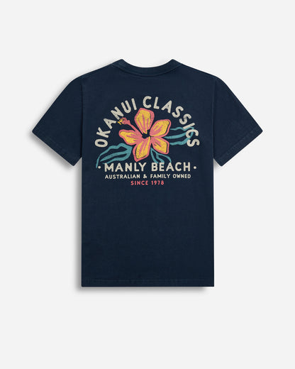 Kids Destination Lockup Tee - Manly - Washed Navy