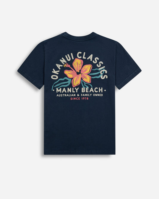 Kids Destination Lockup Tee - Manly - Washed Navy