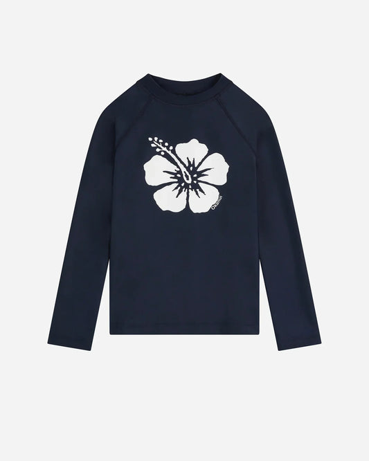 Girls Ikon Long Sleeve Rashie - Navy White