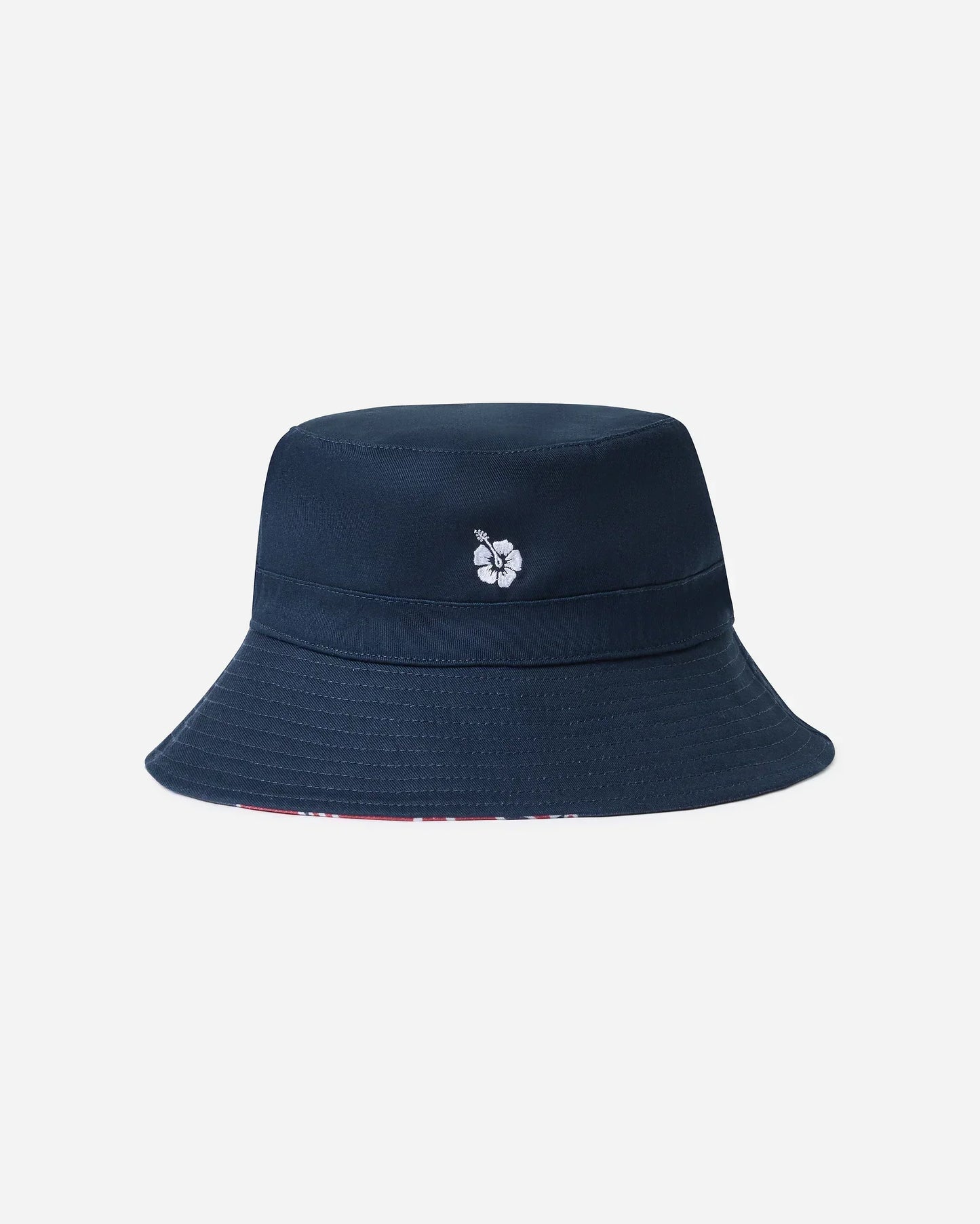 Hibiscus Tri Colour Bucket Hat - Navy Red White