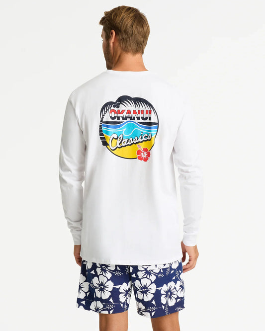 Mens Classic Badge Long Sleeve T'Shirt - White