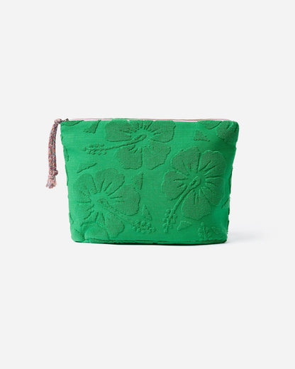 Weekend Terry Cosmetic Bag- Hibiscus Emerald