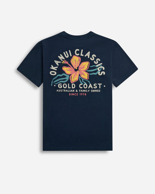 Kids Destination Lockup Tee - Gold Coast - Washed Navy