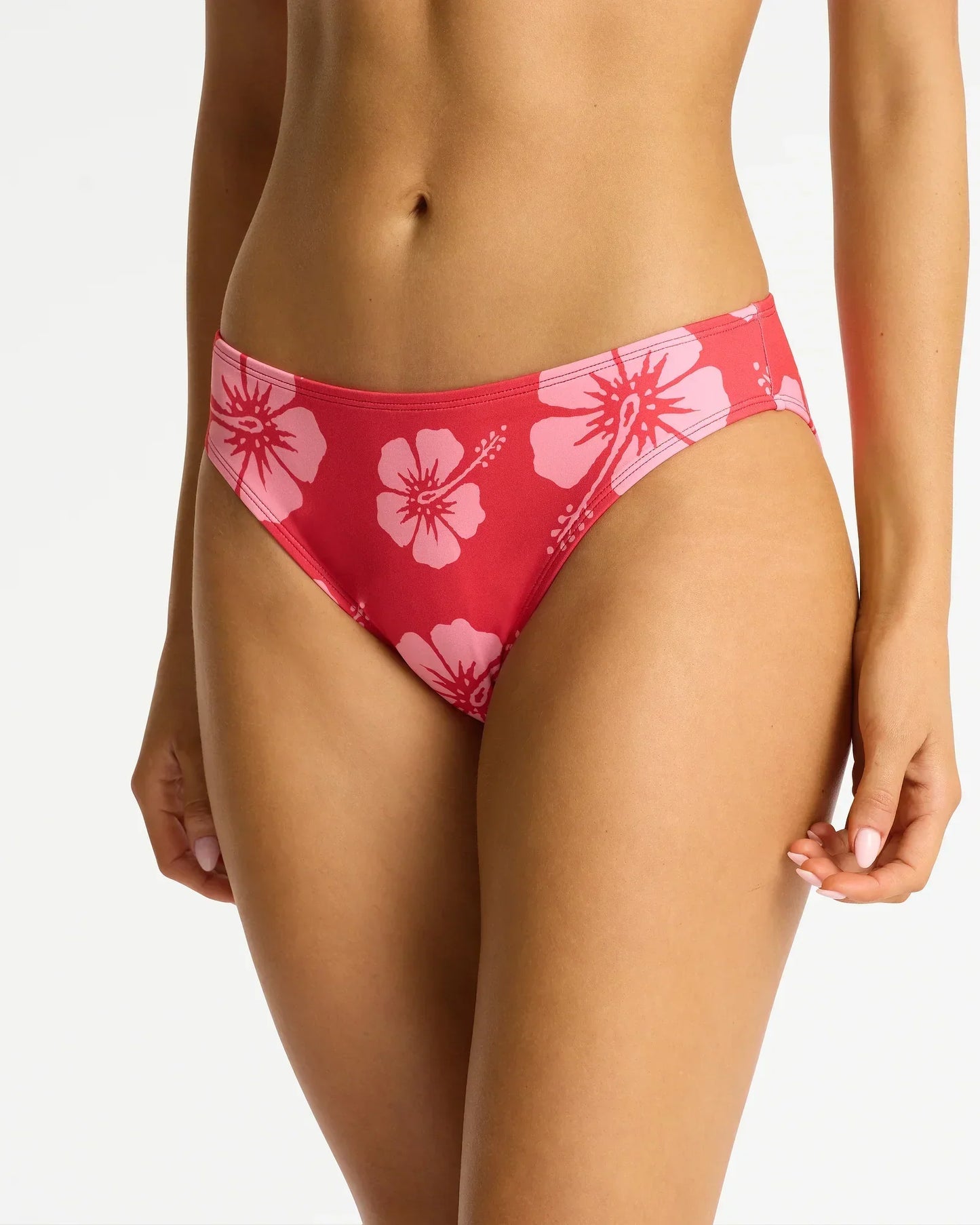 Regular Bikini Bottom - Hibiscus Rose Red