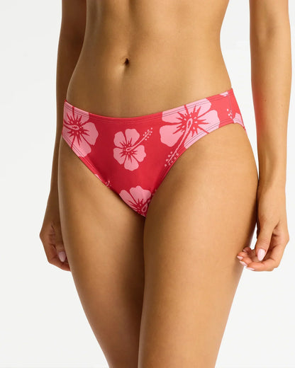 Regular Bikini Bottom - Hibiscus Rose Red
