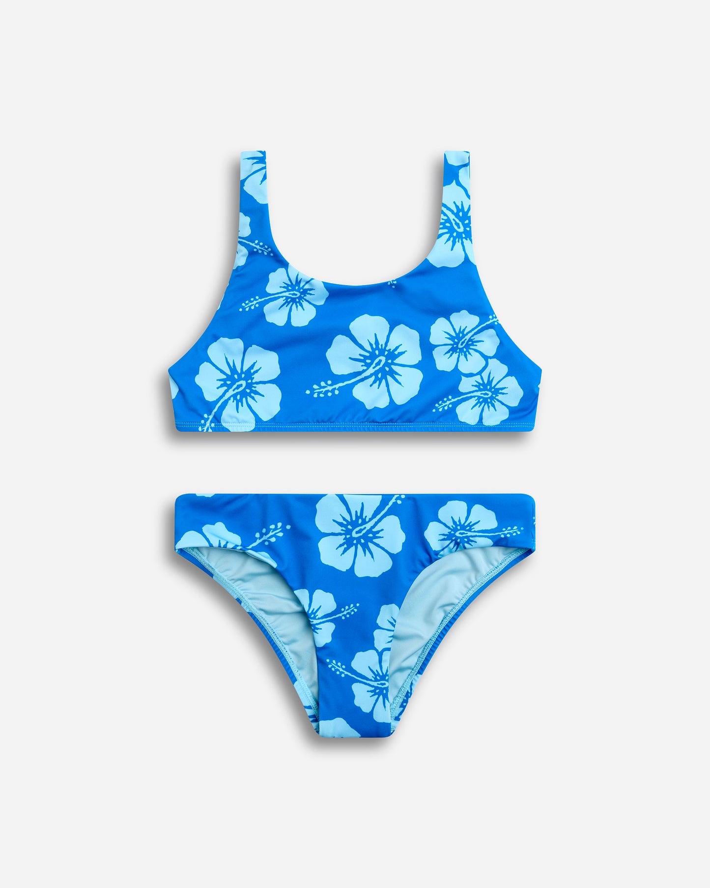 Crop Bikini Swim Set - Hibiscus Sea Ice