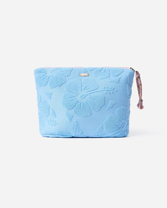 Weekend Terry Cosmetic Bag- Hibiscus Azure