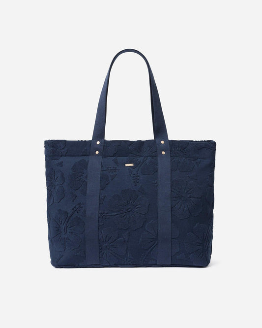 Weekend Terry Tote Bag - Hibiscus Navy