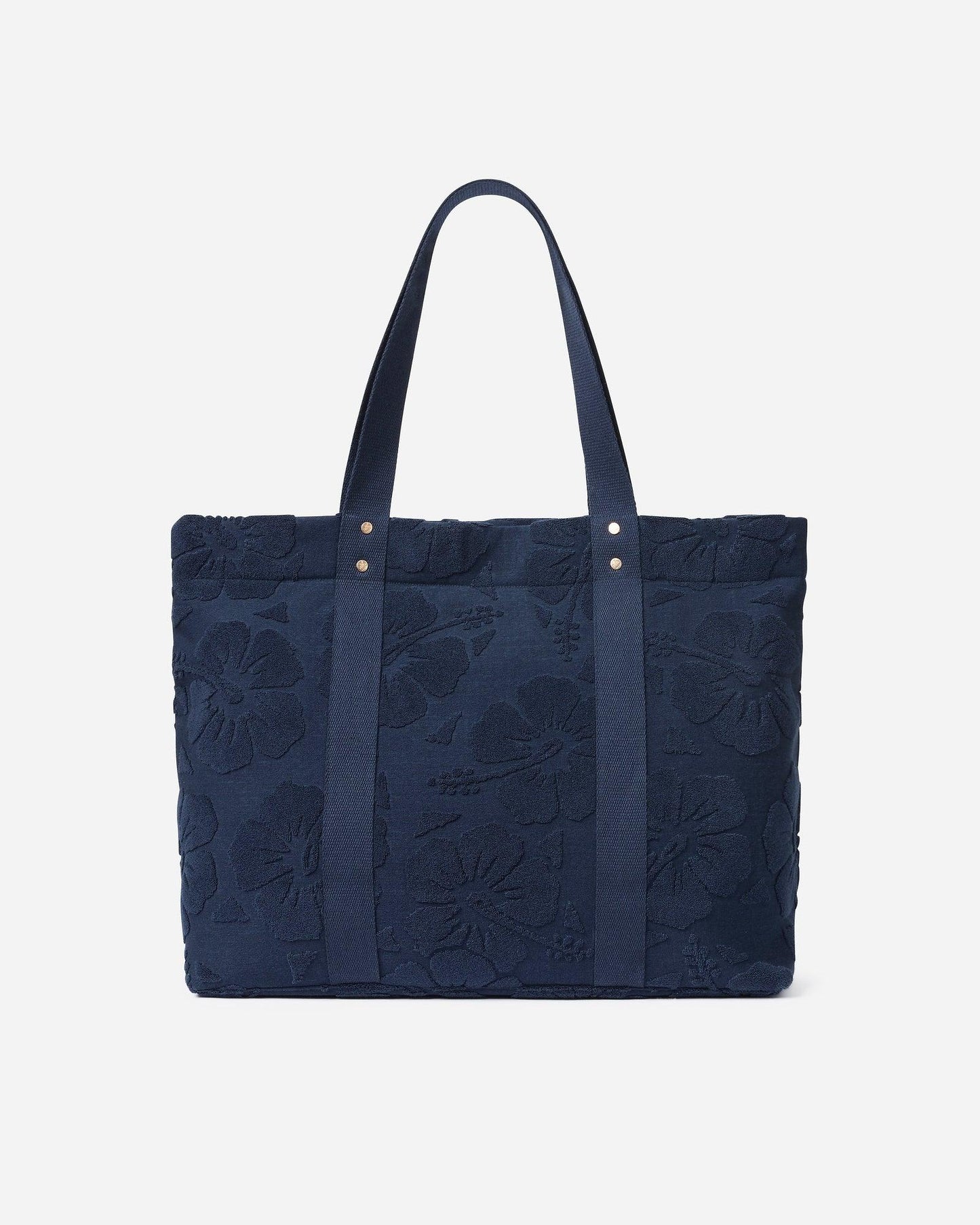 Weekend Terry Tote Bag - Hibiscus Navy