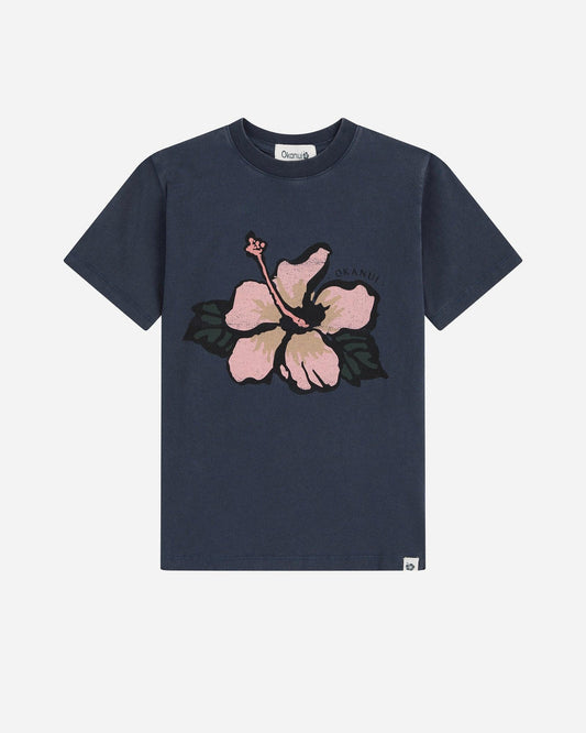 Girls Blooming T'Shirt - Washed Navy