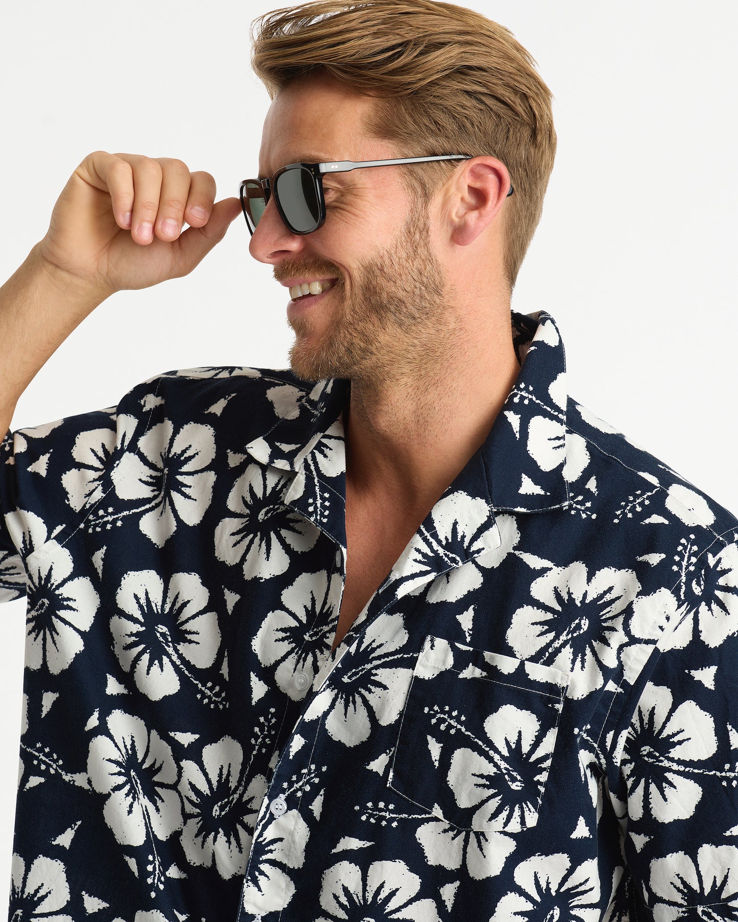 Mens - Classic Shirt - Classic Hibiscus Navy