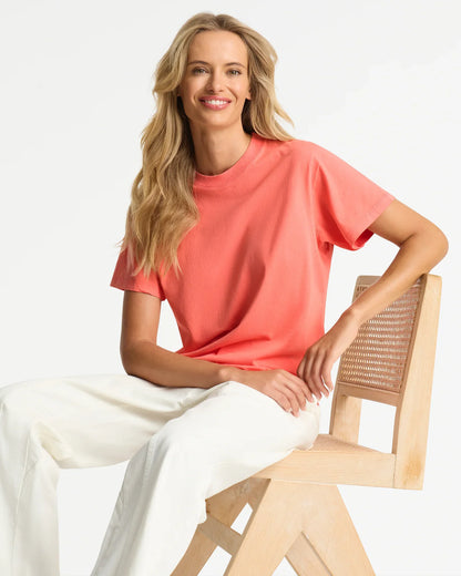 Womens Boxy T'Shirt - Washed Coral