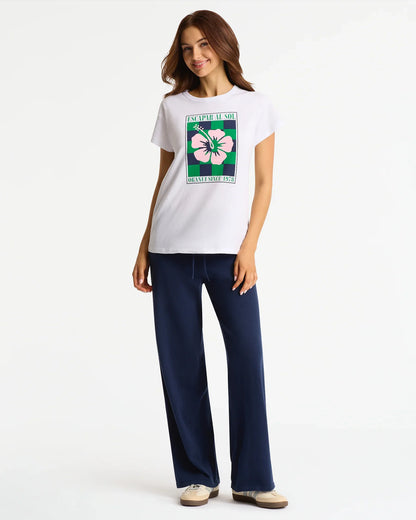 Womens Checkmate Relaxed T'Shirt - White