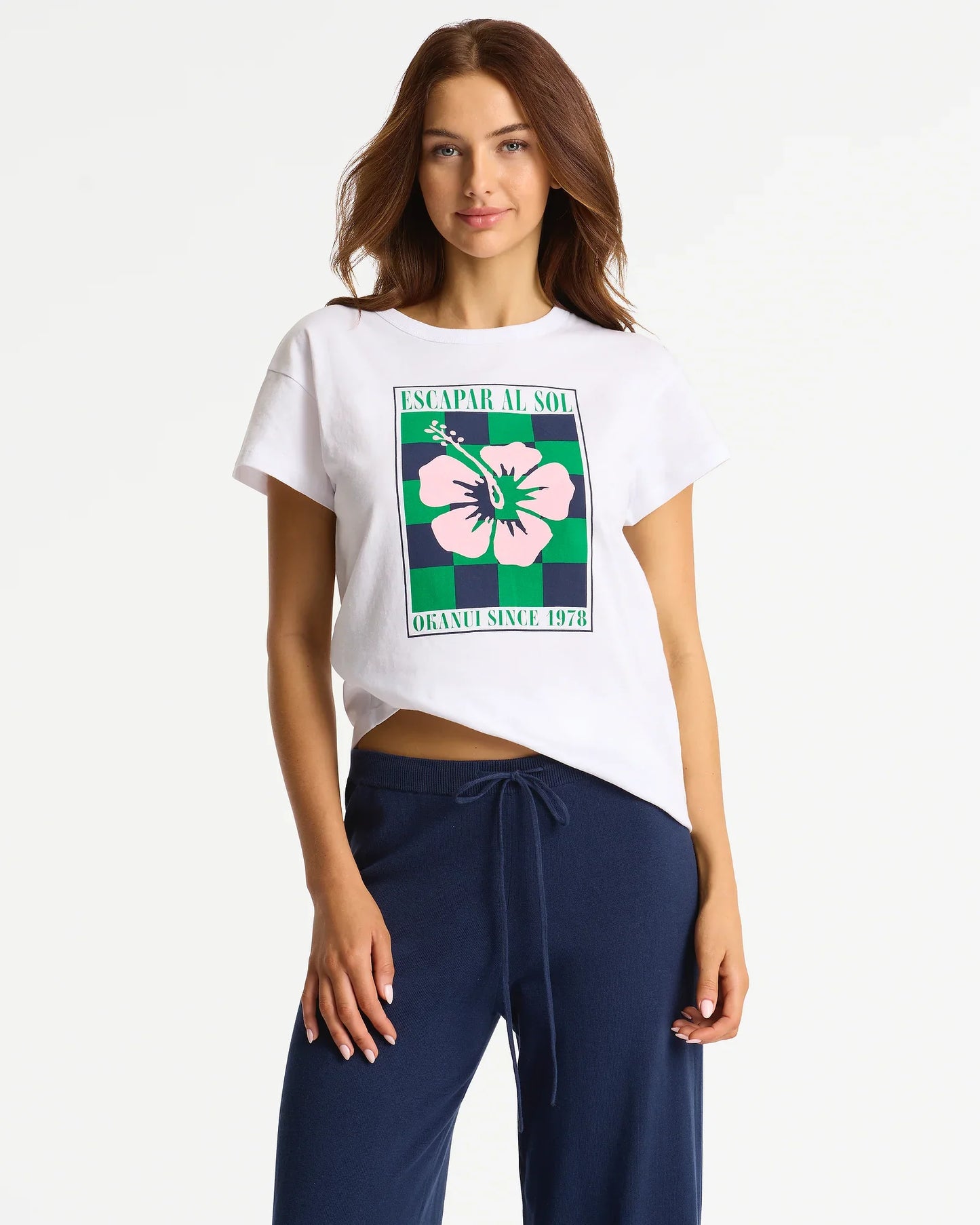Womens Checkmate Relaxed T'Shirt - White