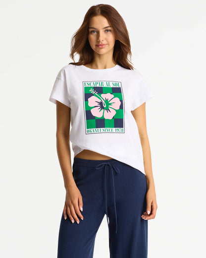 Womens Checkmate Relaxed T'Shirt - White