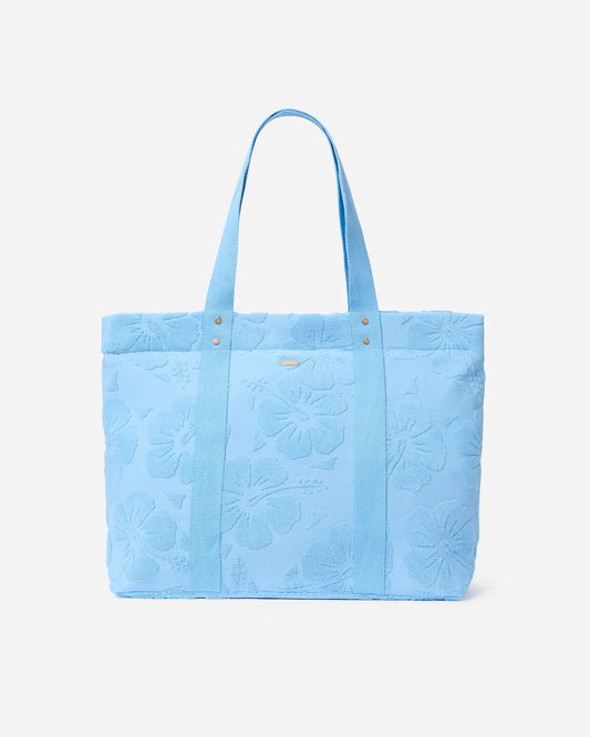Weekend Terry Tote Bag- Hibiscus Azure