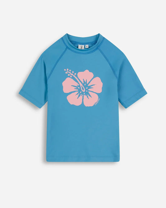 Girls Ikon Short Sleeve Rashie - Azure Pale Pink