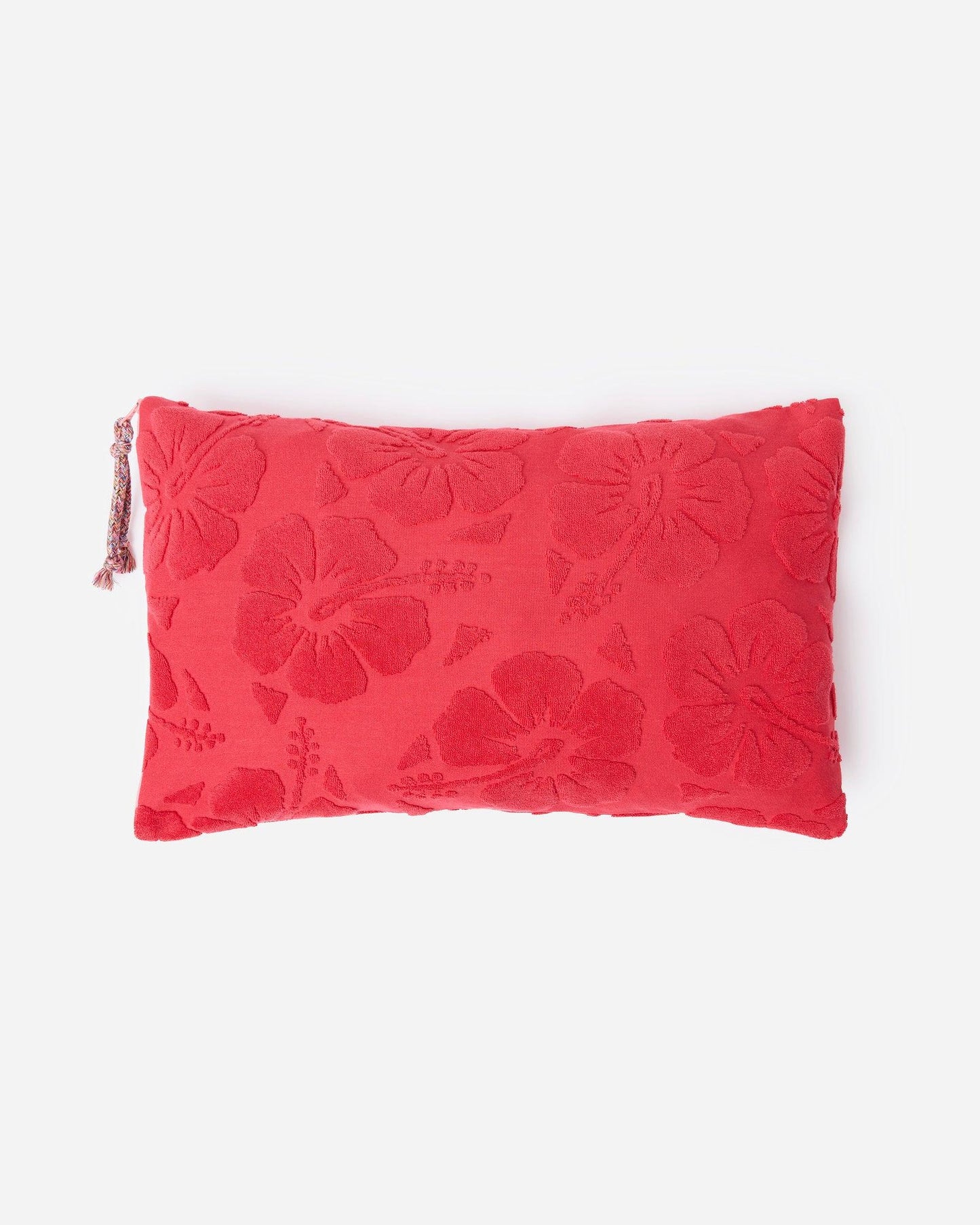 Weekend Terry Beach Pillow - Hibiscus Cherry