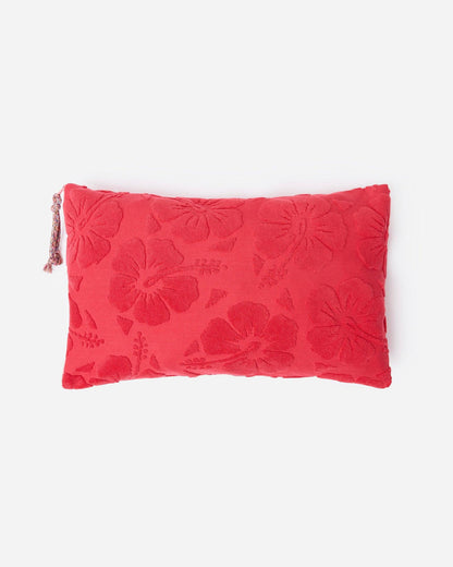 Weekend Terry Beach Pillow - Hibiscus Cherry