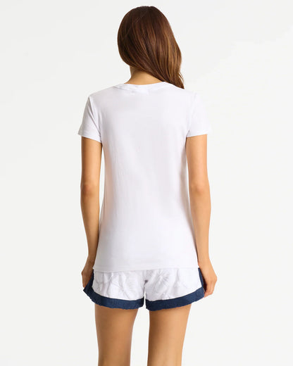 Womens New Aloha Slim T'Shirt  - Washed White