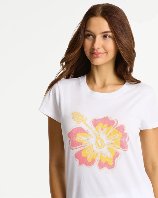 Womens New Aloha Slim T'Shirt  - Washed White