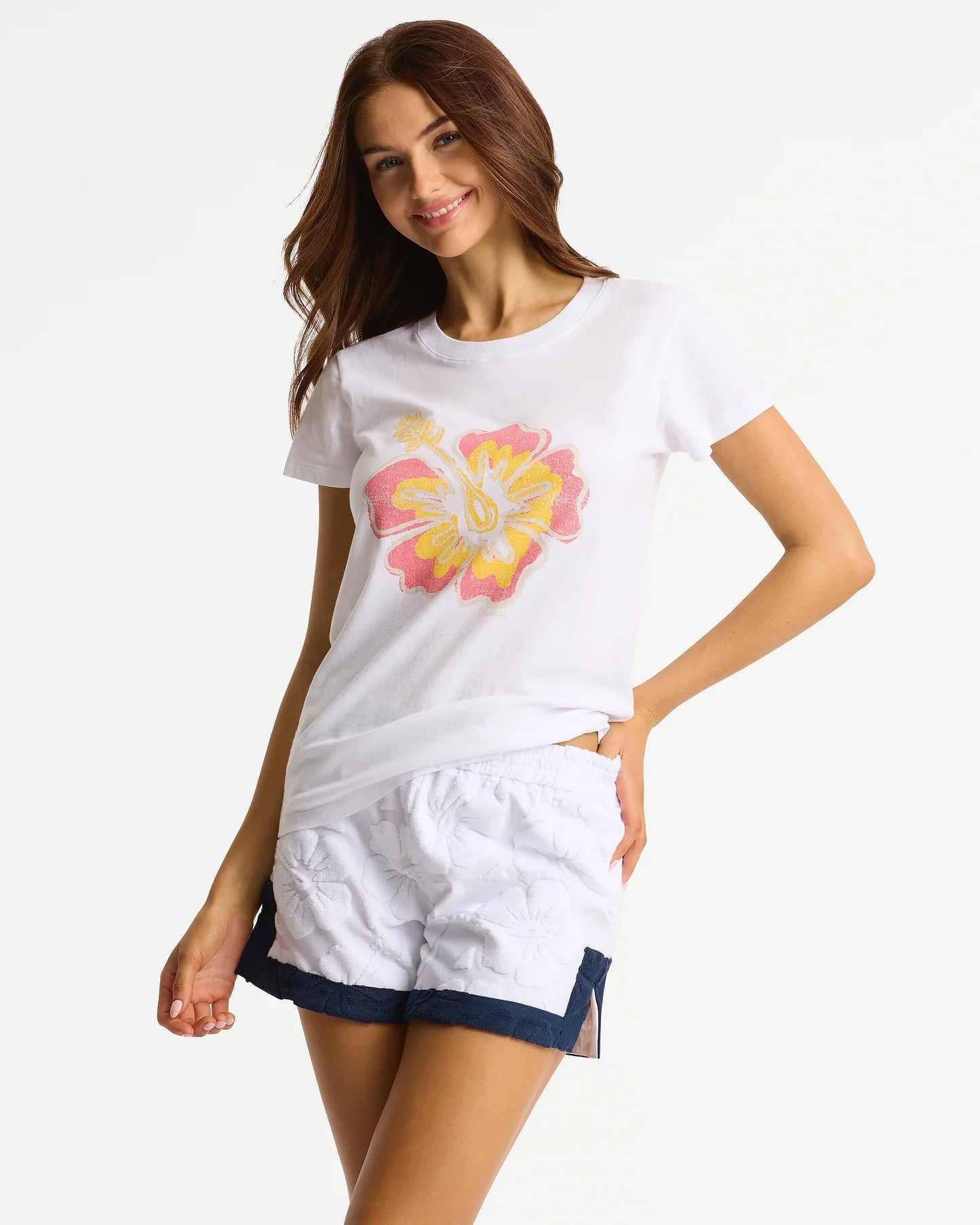 Womens New Aloha Slim T'Shirt  - Washed White
