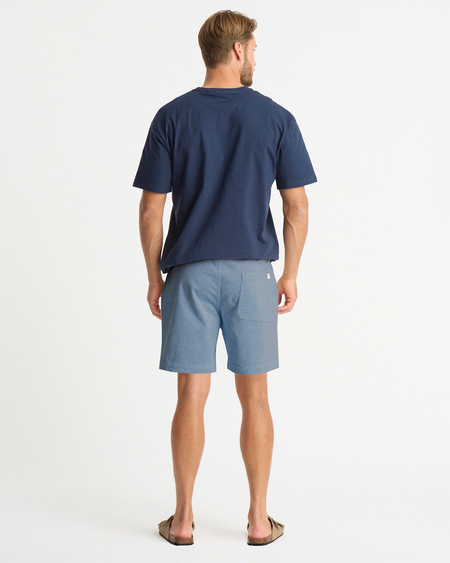 Mens - Stretch Cord Walk Shorts - Big Iron Cord - Blue