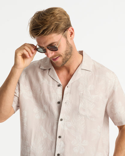 Mens - Aloha Shirt - Night Fever Aloha Shirt - Stone