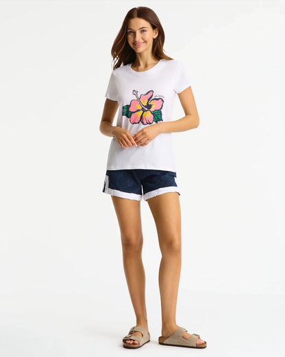 Womens Blooming Slim T'Shirt - White
